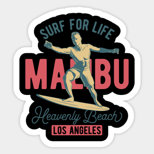 Surf For Life Malibu Sticker